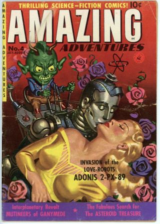 Adventures 4.  Classic Robot Romance Cover.  Invasion Of The Love - Robots