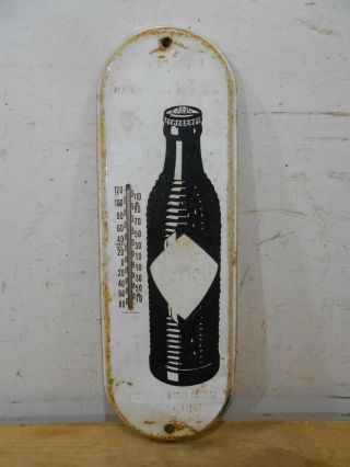 Old Orange Crush Cola 19 " X 6 " Soda Bottle Thermometer Tin Sign
