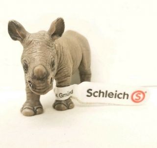 Loose Retired Schleich 1.  5 " H X 2.  75 " L " African Black Rhinoceros Calf " Figurine
