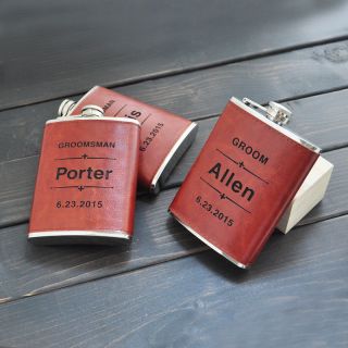 Personalized Flask Leather For Wedding Best Men Father Gift Engraved Flask