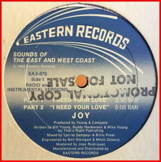 Disco Funk Boogie 12 " Joy - I Need Your Love Eastern - Mega Rare 
