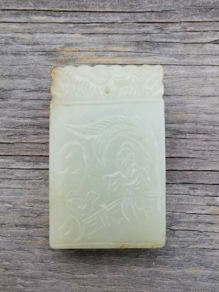From Old Estate Antique Chinese Ming Qing Carved Jade Zigang Pedents Asian China