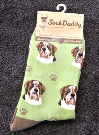 Saint Bernard Dog Breed Lightweight Stretch Cotton Adult Socks