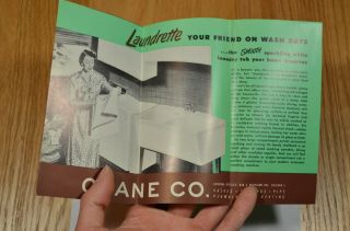 Vintage 1950s Brochure Crane Duraclay Laundrette Laundry Wash Tub Advertising jd 4