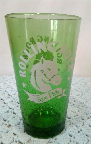 Rolling Rock Extra Pale Green Large Pint Beer Glass 5 7/8 