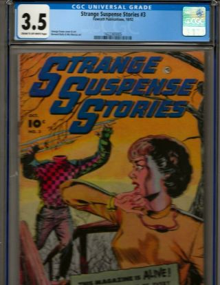 Strange Suspense Stories 3 Cgc 3.  5 C/ow Bernard Baily Fawcett 1952 Evans Cover