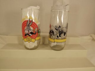 Happy 50th Birthday Bugs Glasses,  Vintage 1990,  Warner Brothers,  Set Of Two (2)