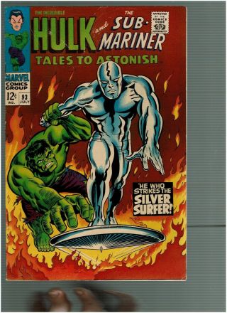 Tales To Astonish 93 Sub - Mariner Incredible Hulk Vs Silver Surfer F/vf