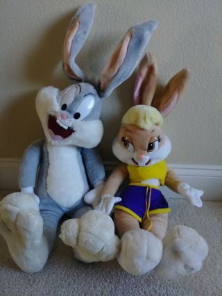 Vintage Looney Tunes Bugs Bunny & Lola Bunny Plush Stuffed Animal