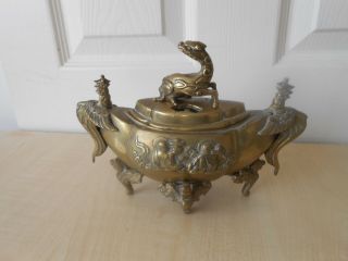Antique Japanese Bronze / Brass Incense Burner Censer