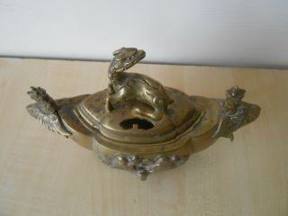 Antique Japanese Bronze / Brass Incense Burner Censer 3