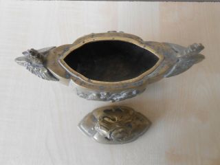 Antique Japanese Bronze / Brass Incense Burner Censer 5