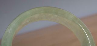 Chinese Natural White Jadeite Jade Bangle Bracelet 58MM 4