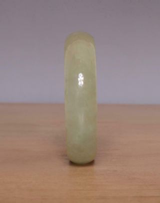 Chinese Natural White Jadeite Jade Bangle Bracelet 58MM 6
