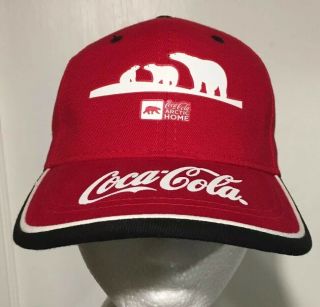 Coca Cola Arctic Home Hat Rare Coke Red Baseball Cap Polar Bear Cub Adjustable