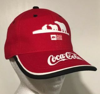 Coca Cola Arctic Home Hat RARE Coke Red Baseball Cap Polar Bear Cub Adjustable 2