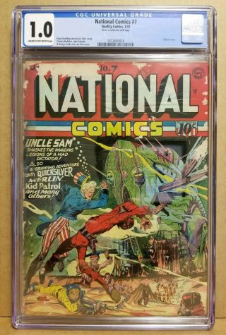 National Comics 7 Cgc 1.  0 (fair) Classic Lou Fine Uncle Sam Cover 1941 Quality