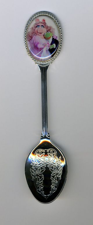 Miss Piggy And Kermit 1 Silver Plated Spoon Featuring Miss Piggy & Kermit