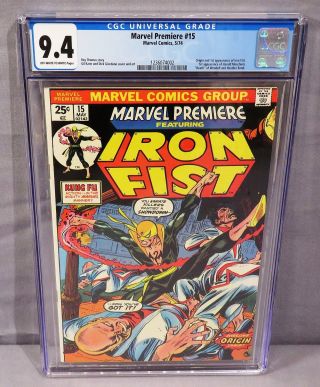 Marvel Premiere 15 (iron Fist 1st App & Origin) Cgc 9.  4 Marvel Comics 1974 Cbcs