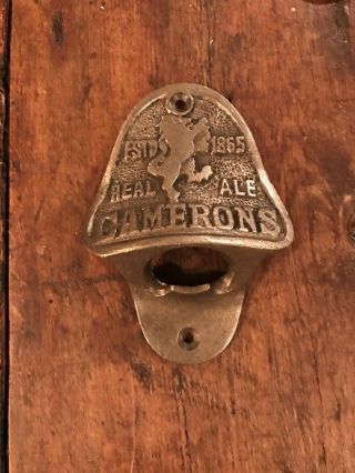 Cast Iron Bottle Opener/wall Mounted/heavy/rustic/antiqued/camerons Real Ale