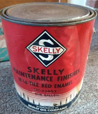Very Rare 1940s - 50s Skelly Oil Co.  Gallon Paint Can.  Full