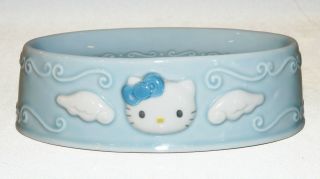 Sanrio Hello Kitty Blue Ceramic Soap Dish Blue Angel Wings Vintage 1976 - 1999