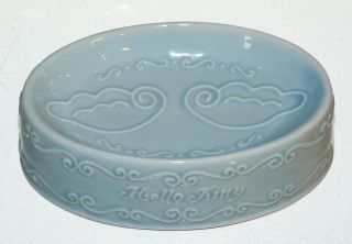 Sanrio Hello Kitty Blue Ceramic Soap Dish Blue Angel Wings Vintage 1976 - 1999 4