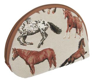 Tapestry Running Horse design Cosmetic Purse Approx 20cm x 12.  5cm 2