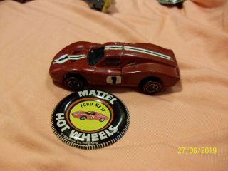 Hot Wheels - 1968 Mattel Vintage Redline Ford Mk Iv Red W Button Sticker