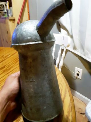 Vintage HUFFY Galvanized Oil Can With Spout US 2 Quart Liquid,  10 1/2 