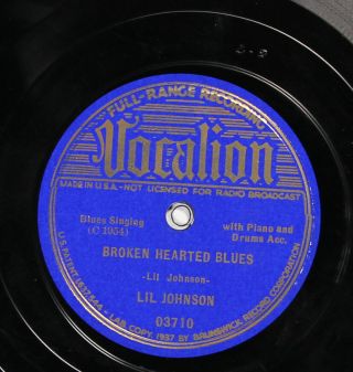 Lil Johnson Vocalion 03710 V,  Pre War Blues 78