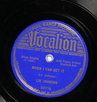 Lil Johnson VOCALION 03710 V,  PRE WAR BLUES 78 2