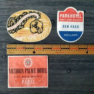 True Vintage Hotel Luggage Travel Labels Decals France Germany Holland Europe