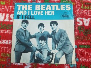 The Beatles 45 Picture Sleeve And I Love Her,  1964 Capitol