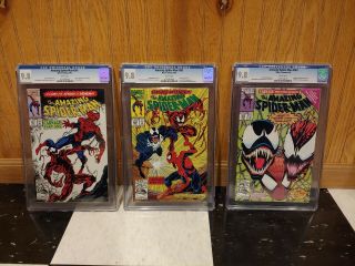 The Spider - Man 361,  362,  & 363 - - - - - - Cgc 9.  8 - - - White Pages