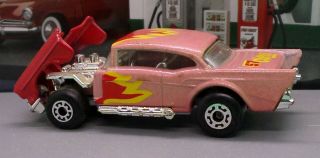 L - 1 Matchbox Superfast 1957 Chevy Red & Rose W/ith F Lames