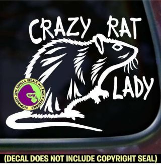 Crazy Rat Lady Vinyl Decal Sticker Pet Love Rodent Car Window Wall Laptop Sign