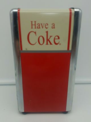 Coca Cola Have A Coke Napkin Holder Dispenser Metal Chrome Vintage 1992 3