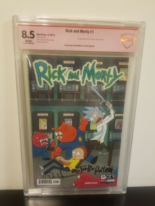 Rick And Morty 1 1st Printing Double Signed Creators/voice Of Rick & Morty 8.  5