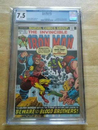 Invincible Iron Man 55 Cgc 7.  5 Off White/white Pages - Wow Big Key Marvel Book