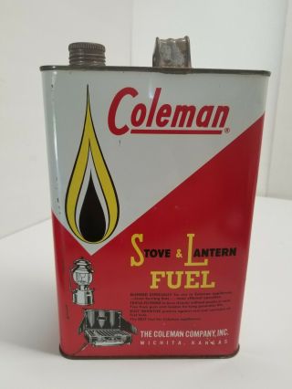 Vintage Coleman Stove And Lantern Fuel 1 Gallon Can