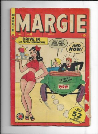 Margie 49 (timely Comics Dec,  1949) Rare Last Issue Golden Age G/vg