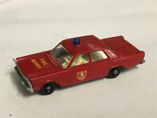Vintage Lesney Matchbox 59 Ford Galaxie Fire Chief Car Diecast Toy Vehicle