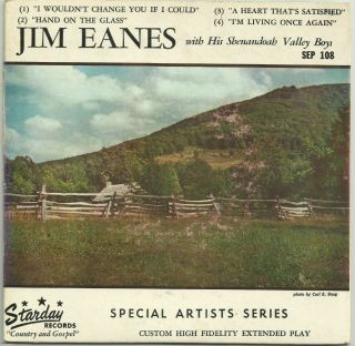 Bluegrass Ep Jim Eanes & Shenandoah Valley Boys S/t Starday 108