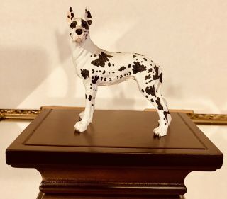 Great Dane Harlequin Cropped Dog Hand Painted Collectable Figurine Statue