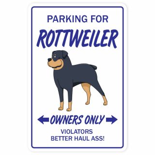 Rottweiler Novelty Sign Dog Pet Parking Gift Guard Security Vet Breeder Kennel