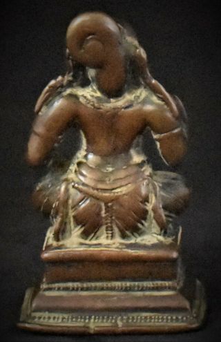 Antique Indian India Bronze Statue of seated figure a saint 2