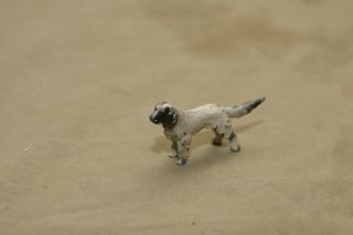 Antique Painted Lead Cast Dog Miniature Paperweight Hubly Style English Setter 2