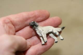 Antique Painted Lead Cast Dog Miniature Paperweight Hubly Style English Setter 4