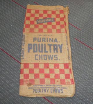 Vintage Purina Poultry Chows Feed Sack / Chicken / Seed / St.  Louis / Bag